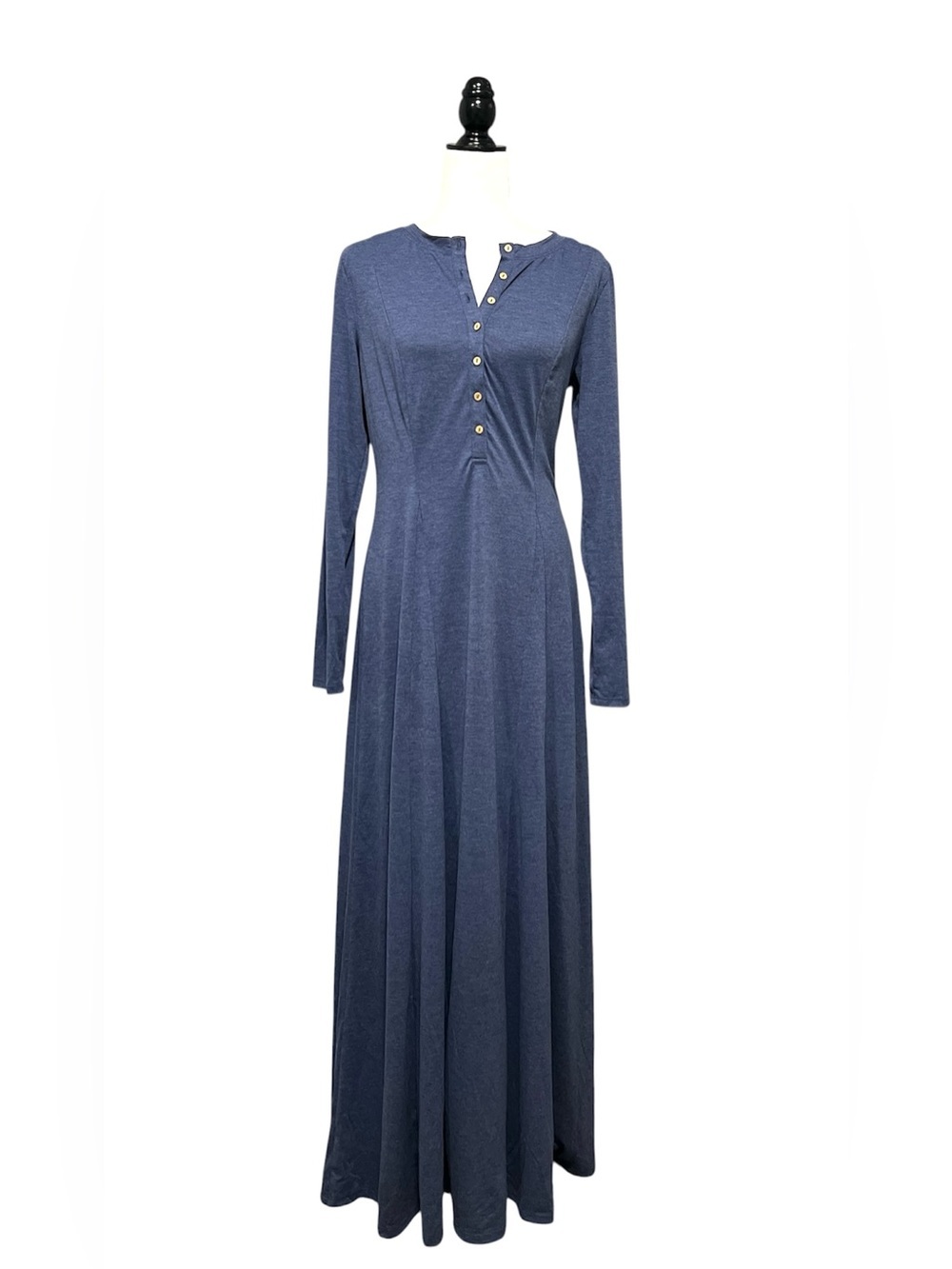 🆕 HALARA Henley Long Sleeve Flare Maxi Casual Dress